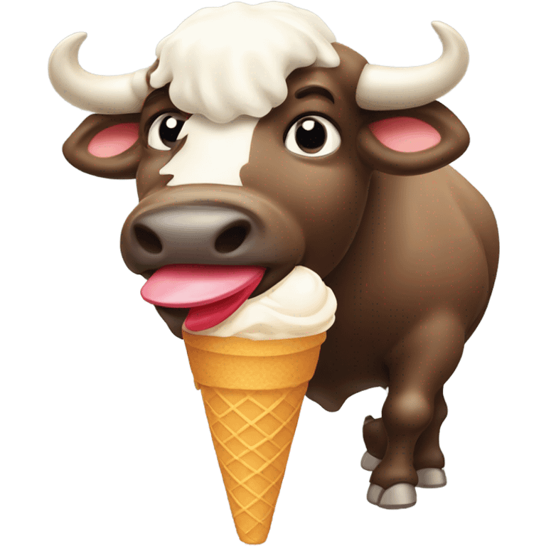 Buffalo eating ice cream emoji