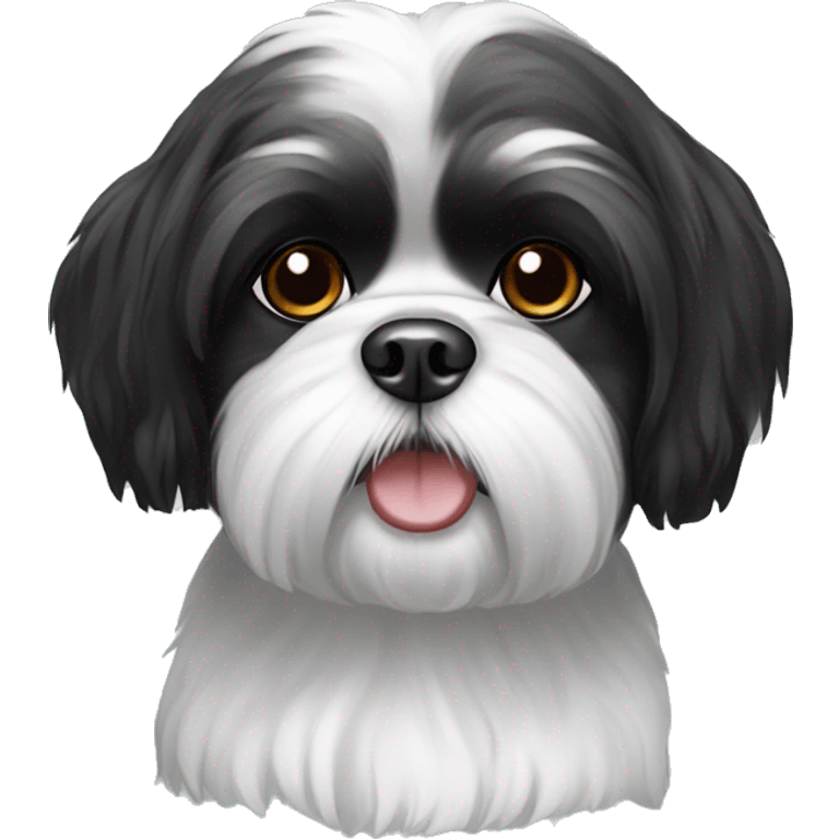 Black and white Shih Tzu dog  emoji