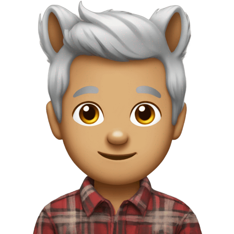 Squirrel and flannel shirt grey hair  emoji