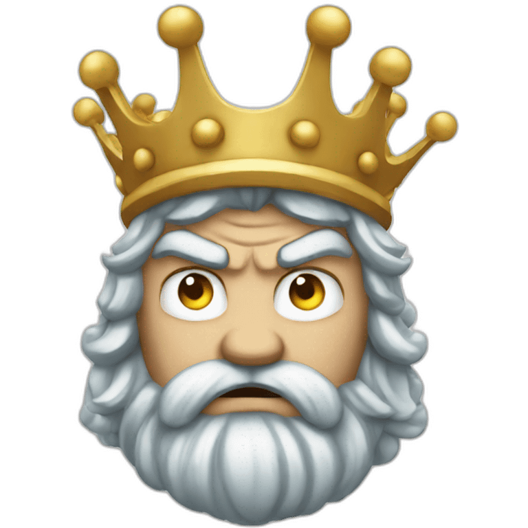 Poseidon angry with crown emoji