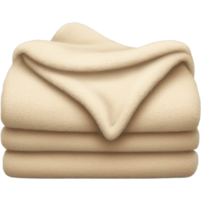 Folded fluffy beige blanket emoji