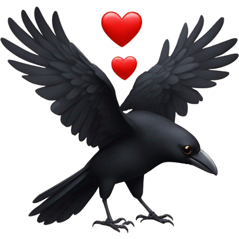 crow doing heart hands emoji