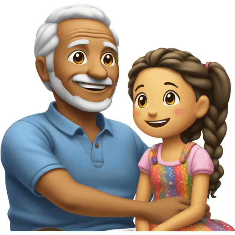 grandpa with little girl he’s not related to  emoji