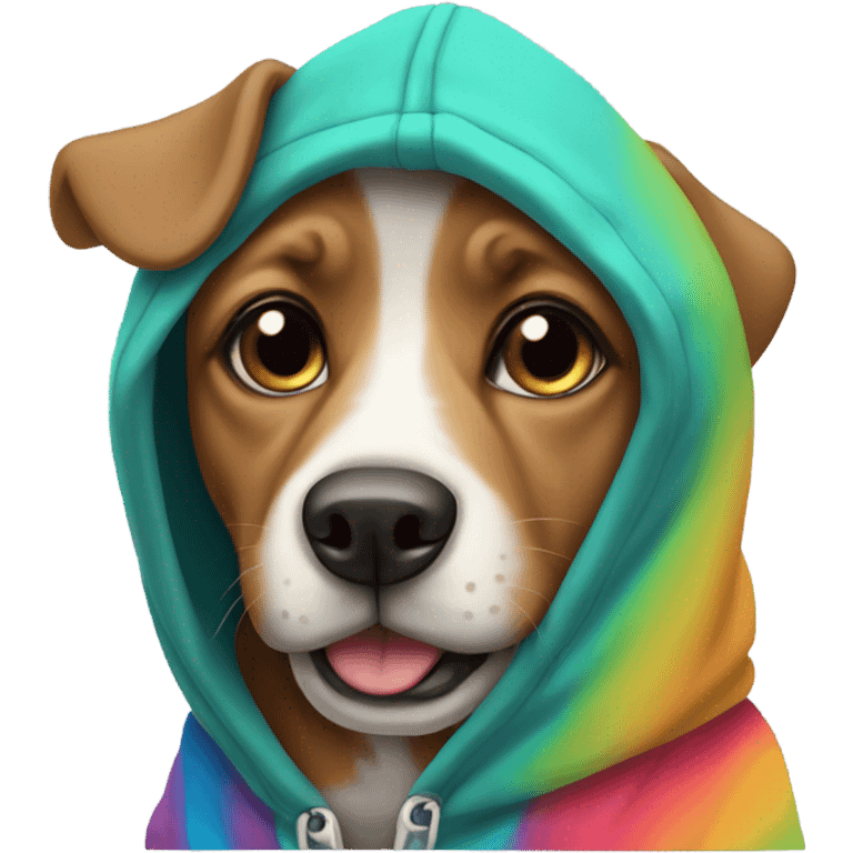 Dog wearing hoodie emoji