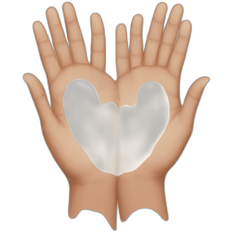 Vitiligo heart hands emoji