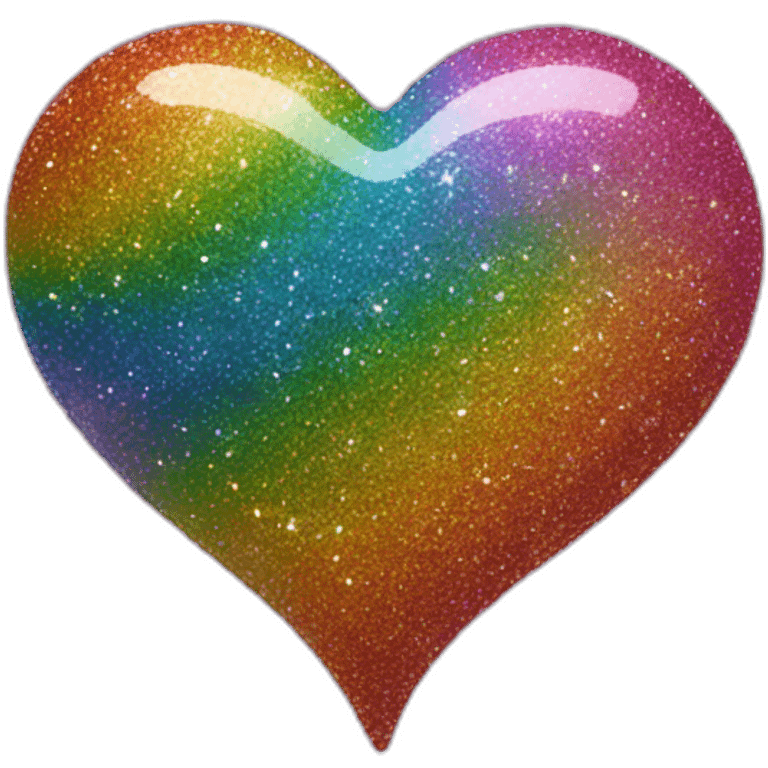 Rainbow glitter heart emoji