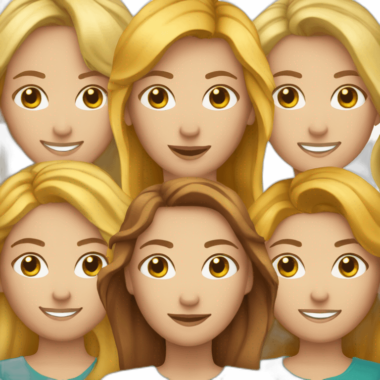 equipe de femmes une blonde, une rousse, une brune emoji