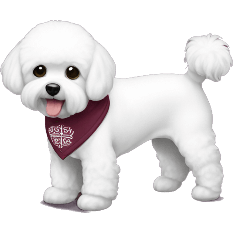 bichon with a&m bandana emoji