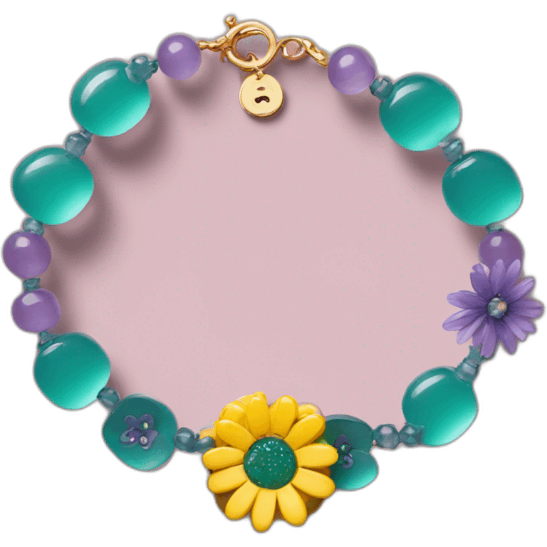 Bracelet with flower in the middle covered in resin emoji