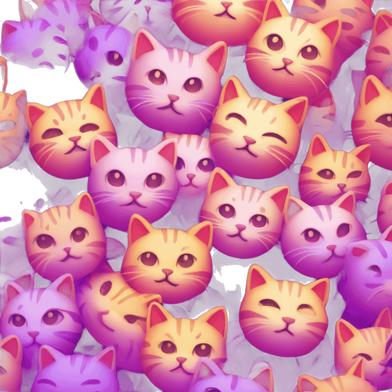 A neon cat with a thousand narutos around him emoji