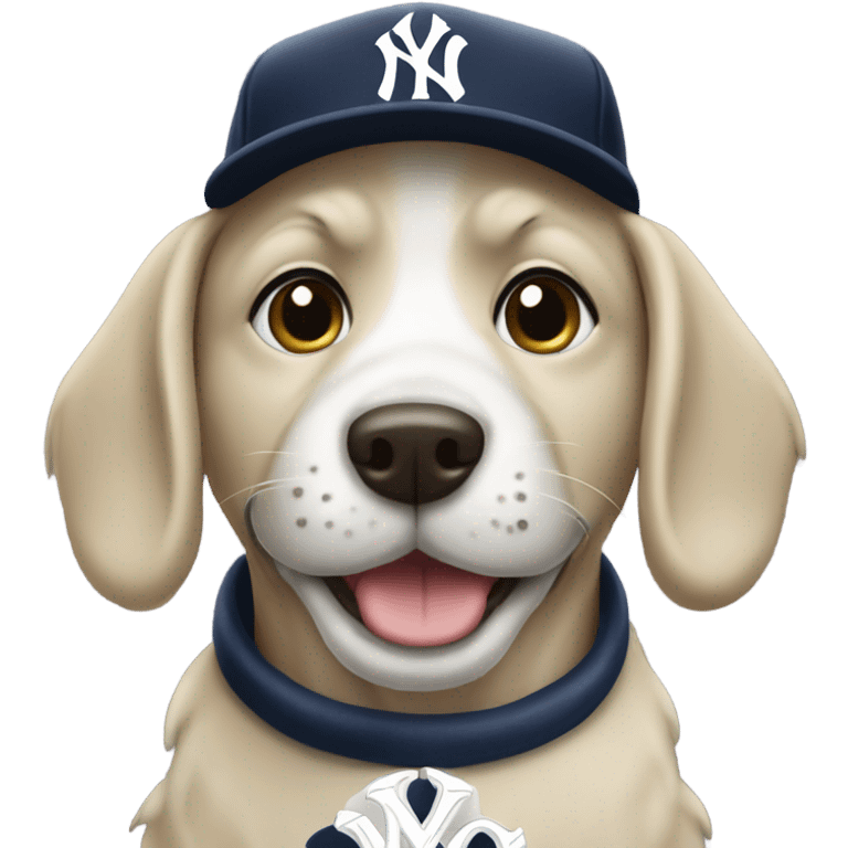 Dog with New York Yankees hat  emoji