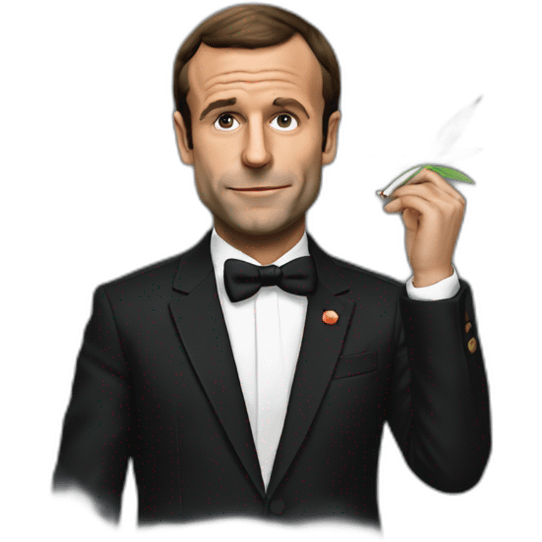 Macron smoking weed emoji