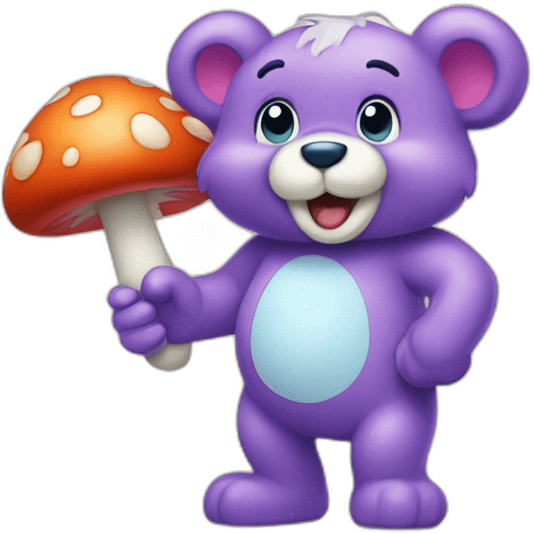 Carebear with an atomic mushroom emoji