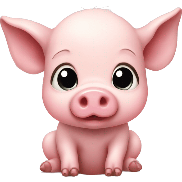 Baby Pig wearing a Loop emoji