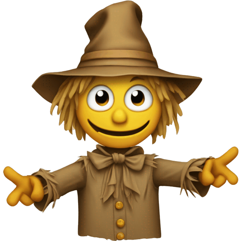 Scarecrow pointing fingers in different directions emoji