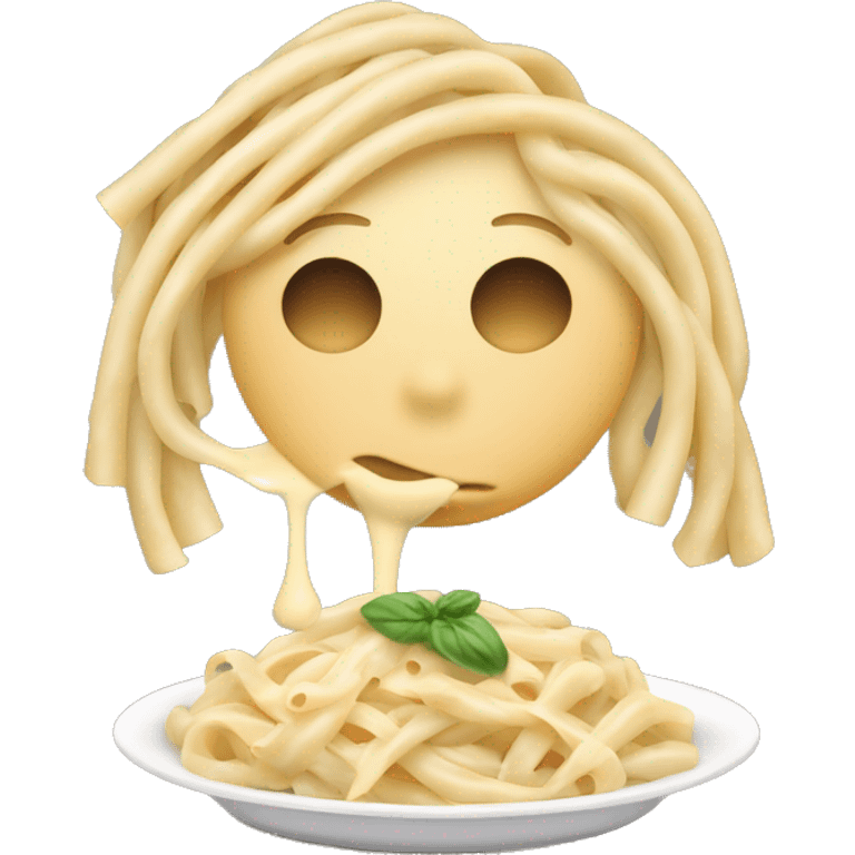 fettucini alfredo pasta with grilled chicken emoji