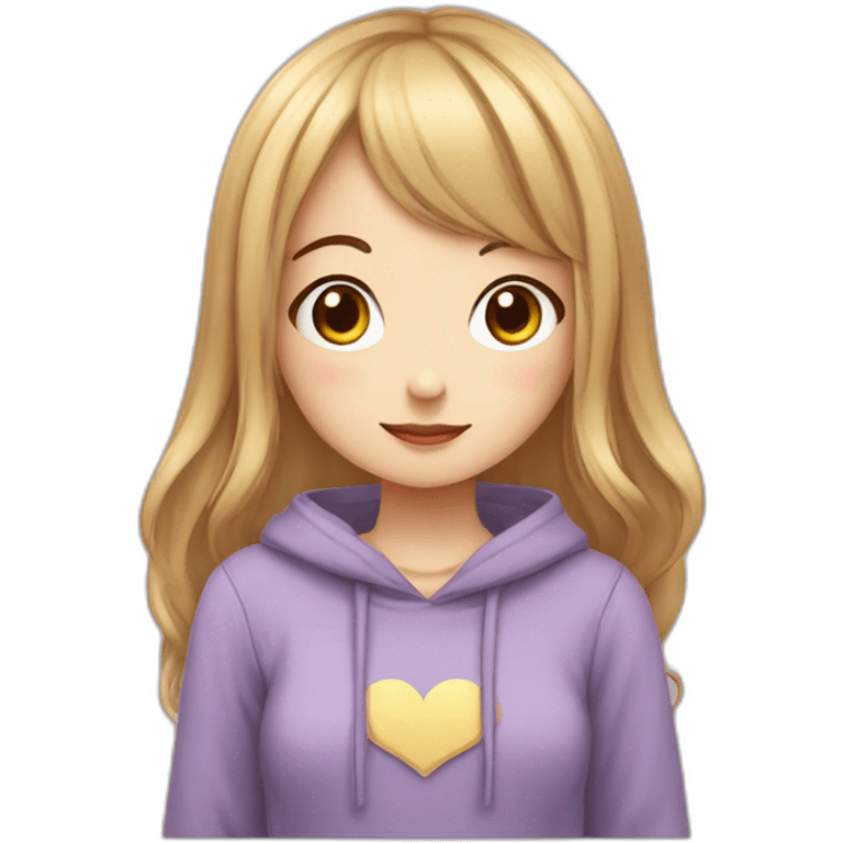 Fille av3c des habits kawaii emoji