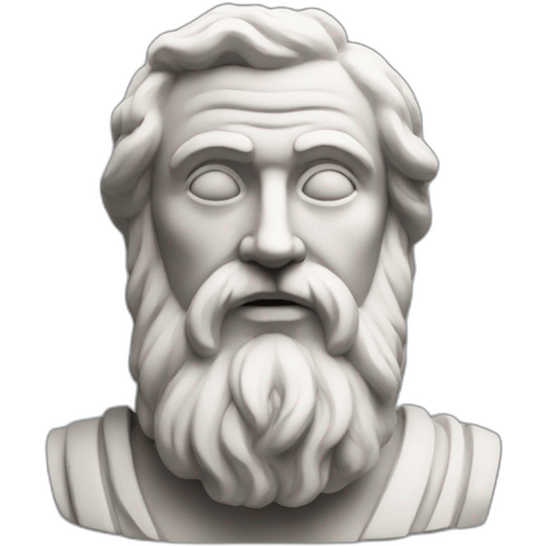 Stoic statue man with beard and centre head emoji