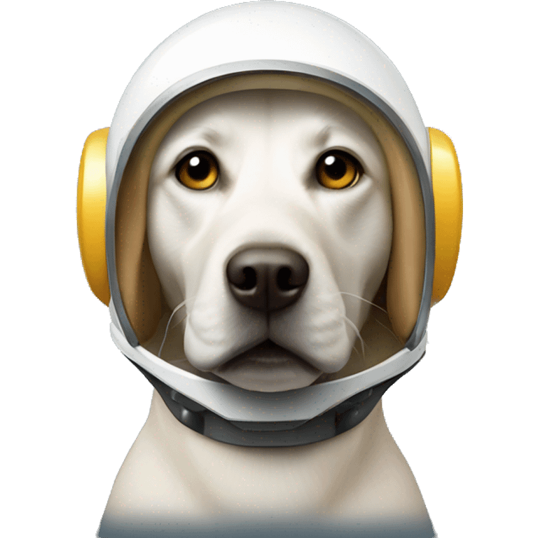 Labrador wearing a space helmet frontal view emoji