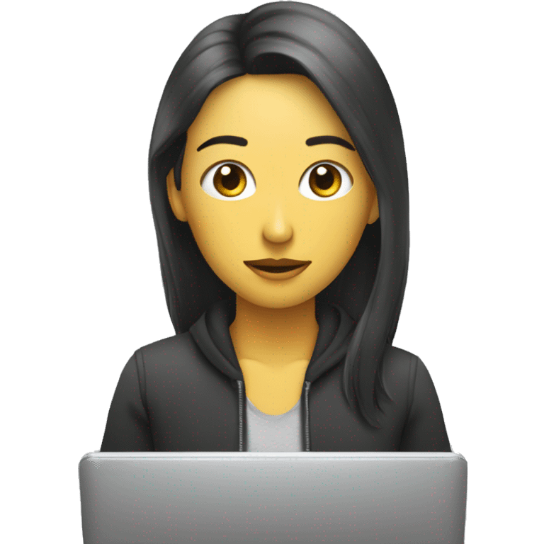 una persona sentada biendo la compu emoji