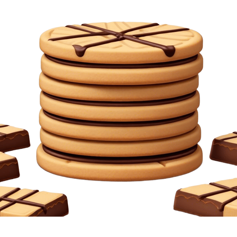 Stack of peanut butter chocolate shortbread cookies emoji