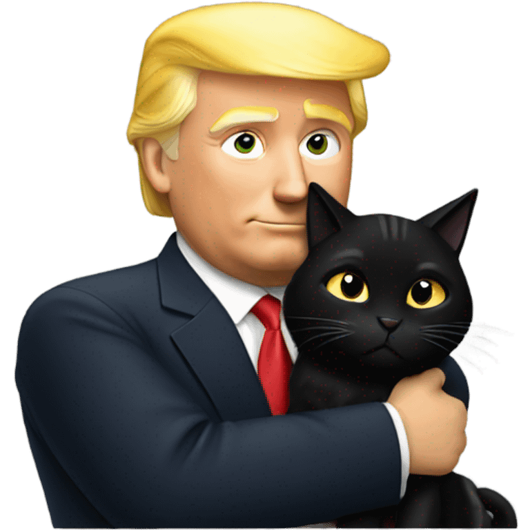 trump hugging black cat emoji