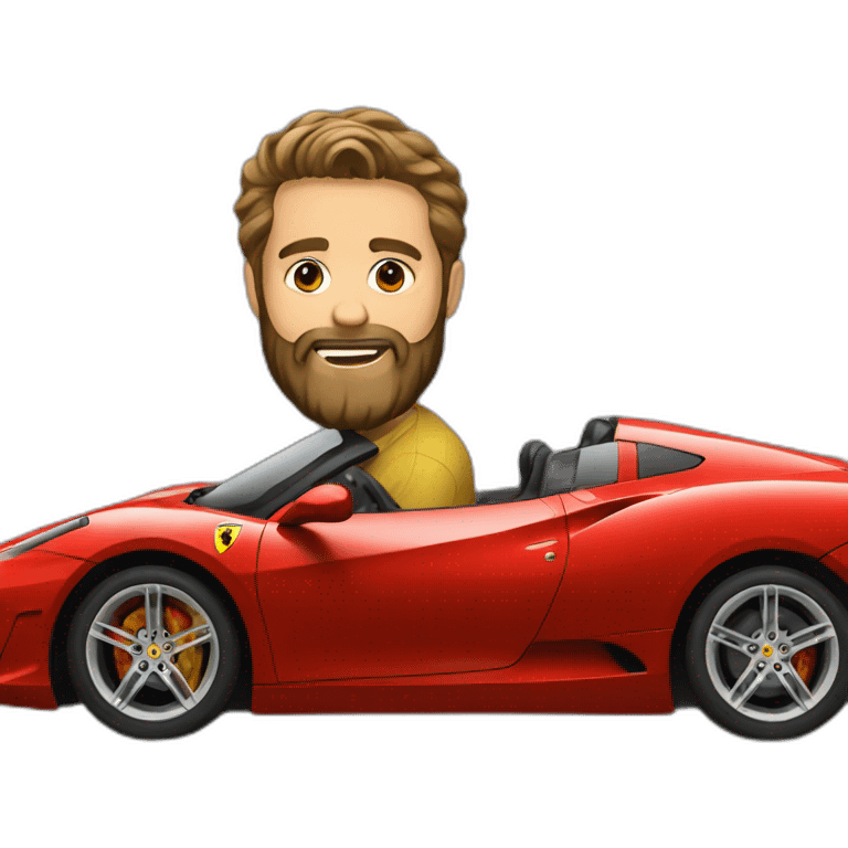 Bearded guy in a Ferrari  emoji