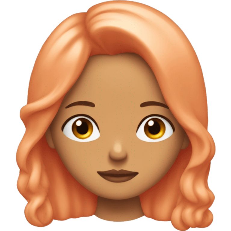 peach colour girl thinking about her peach colour boyfriend  emoji