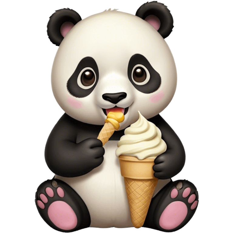 Panda eating ice cream emoji