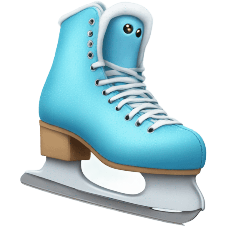 Ice skates with monster face emoji