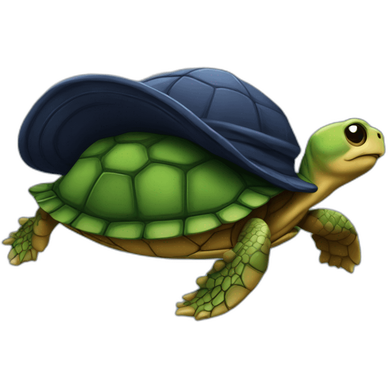 Tortue avec un bonnet de nuit emoji