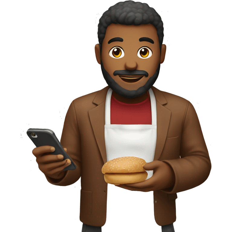 foodie holding a smartphone emoji