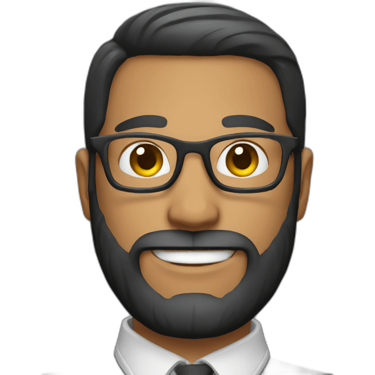 A bold guy with a beard wearing glasses emoji