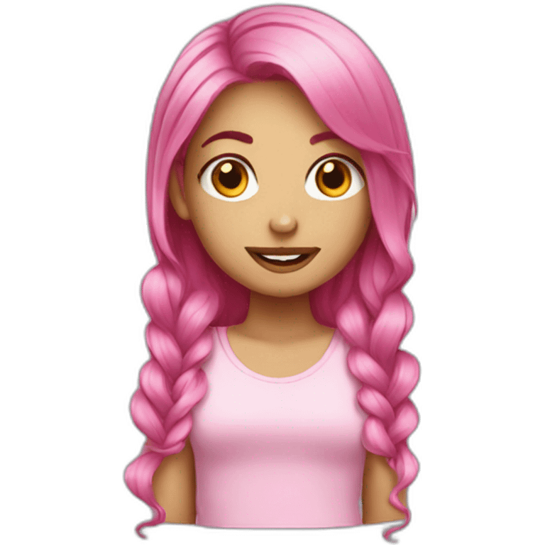 Pink hair girl  emoji