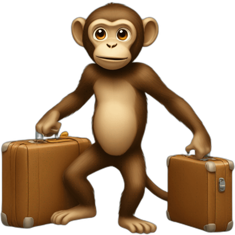 monkey with suitcase emoji