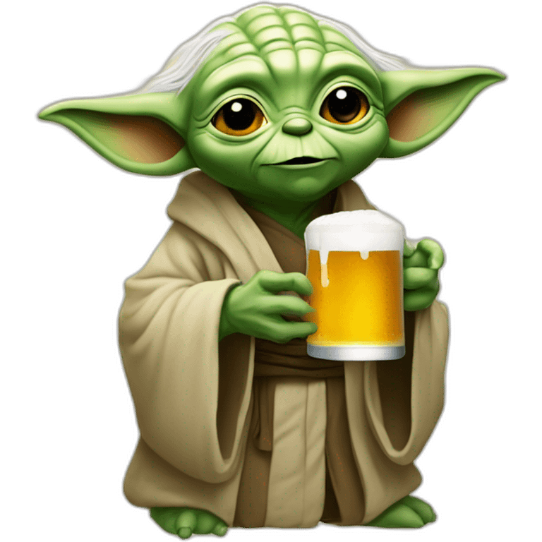 Yoda qui boit de la bière emoji