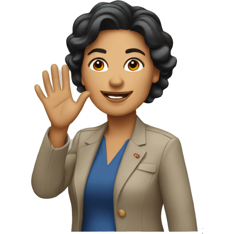 Hispanic political woman waving emoji