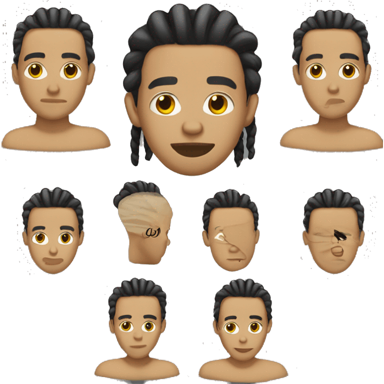 light skin man with short slick back dreads emoji