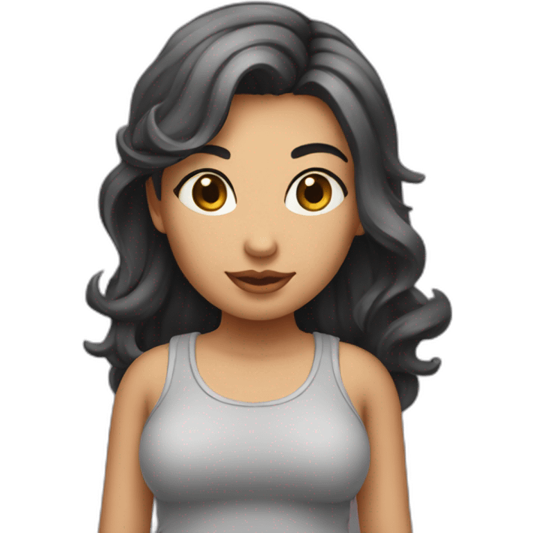 Full body Curvy girl прыгает на батуте emoji