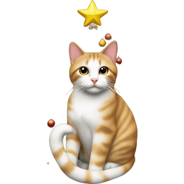 Cat Christmas tree  emoji