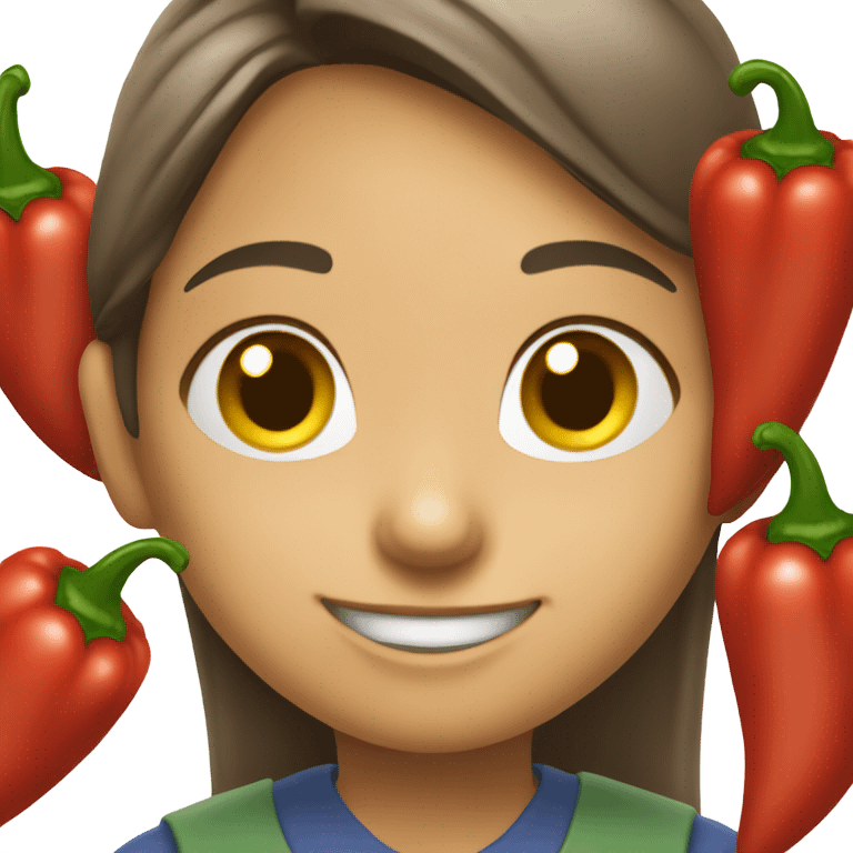 Girl with chili emoji