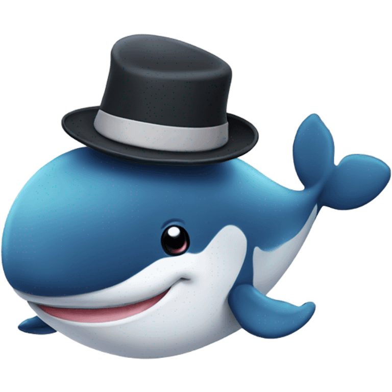 Cute whale with a hat emoji