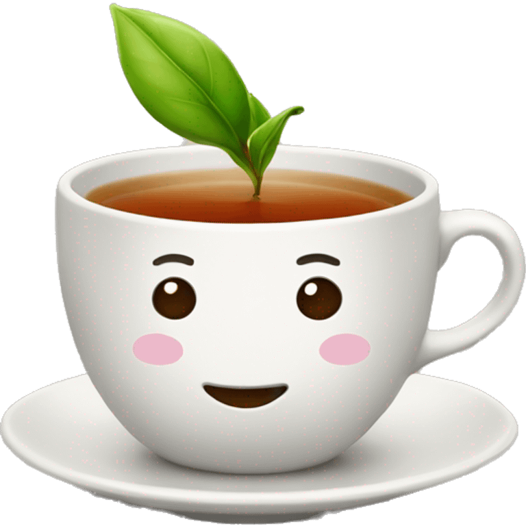 Tea with smile emoji