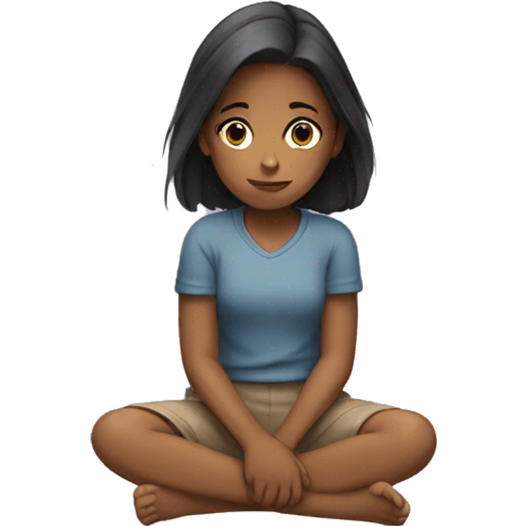 girl sitting quietly  emoji