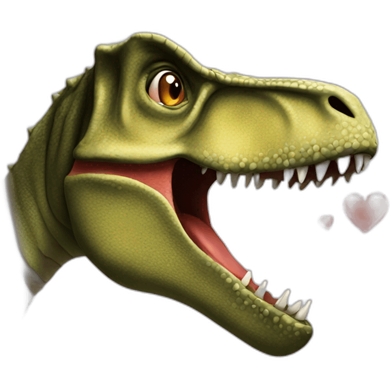 Kissing t rex emoji