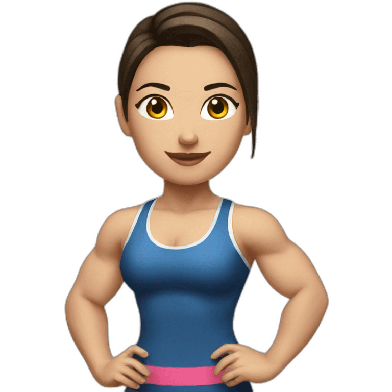 Girl brunette powerlifting emoji