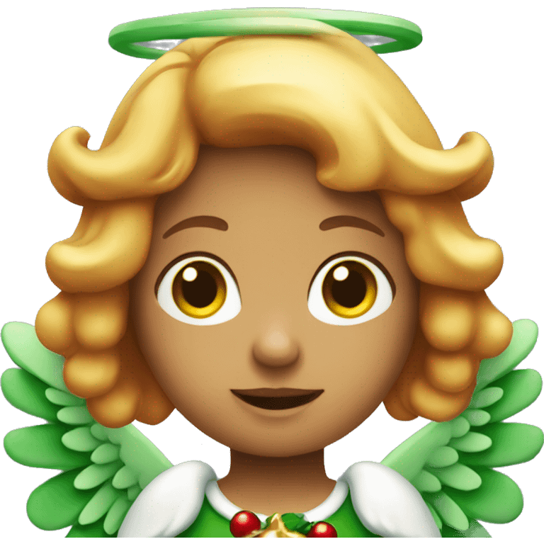 Red and green Christmas angel emoji