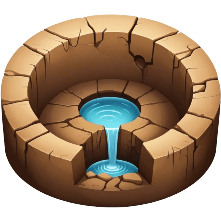 A deep hole or pit in the ground, often symbolizing a gap, depression, or an area of concern in a larger environment emoji