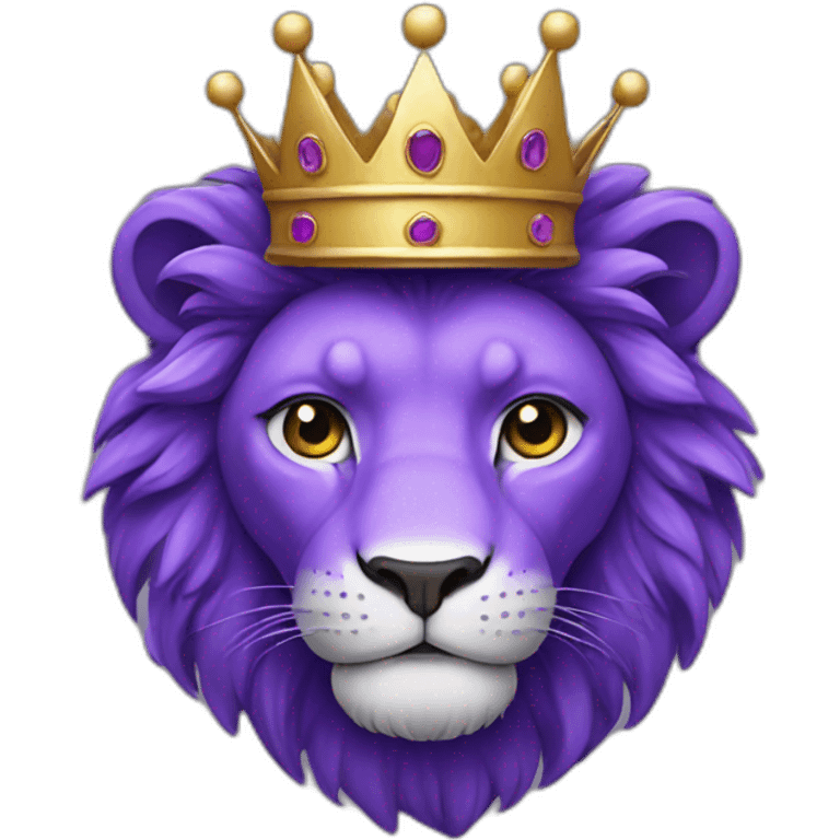 Purple lion wearing crown emoji