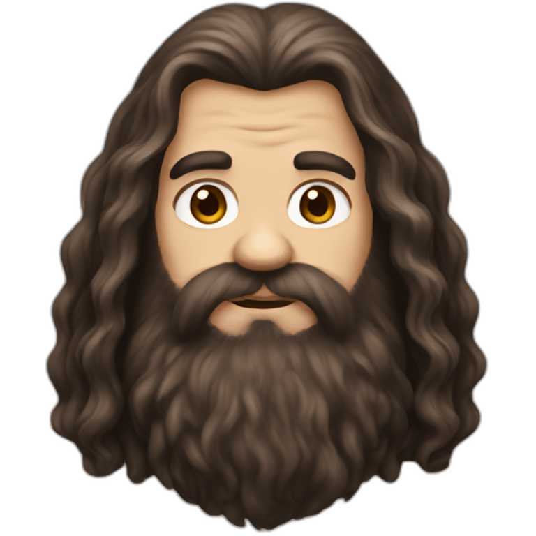 long brown haired Hagrid emoji